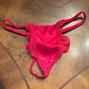 Red Ruffled thong panties size small